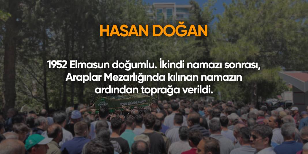 Konya'da bugün vefat edenler | 15 Temmuz 2025 6